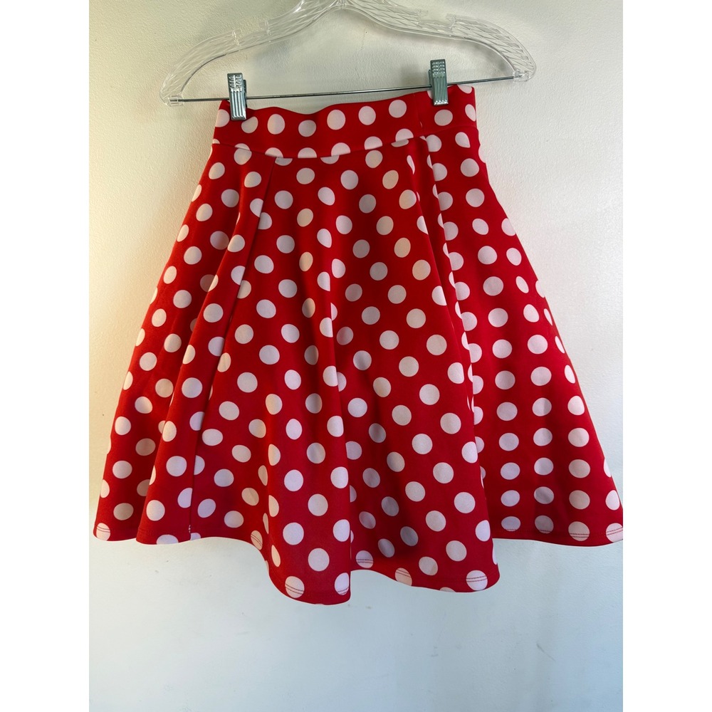 Made By Johnny Red Polka Dot Skirt with Tulle Petticoat Small Minnie Costume